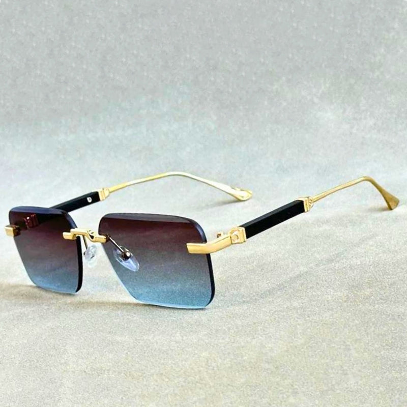 Lynox Lunettes de Soleil Sans Monture Vintage Anti Reflet UV400 Protection Totale