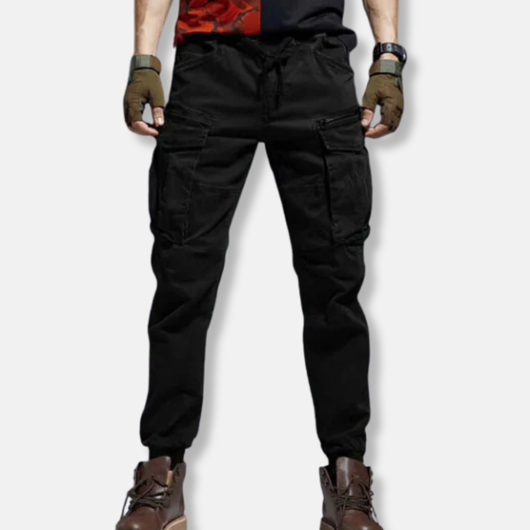 Amawinc Pantalon Jogger Cargo Homme Confort Décontracté Coton Poches Utilitaires Poignets Élastiques Quotidien