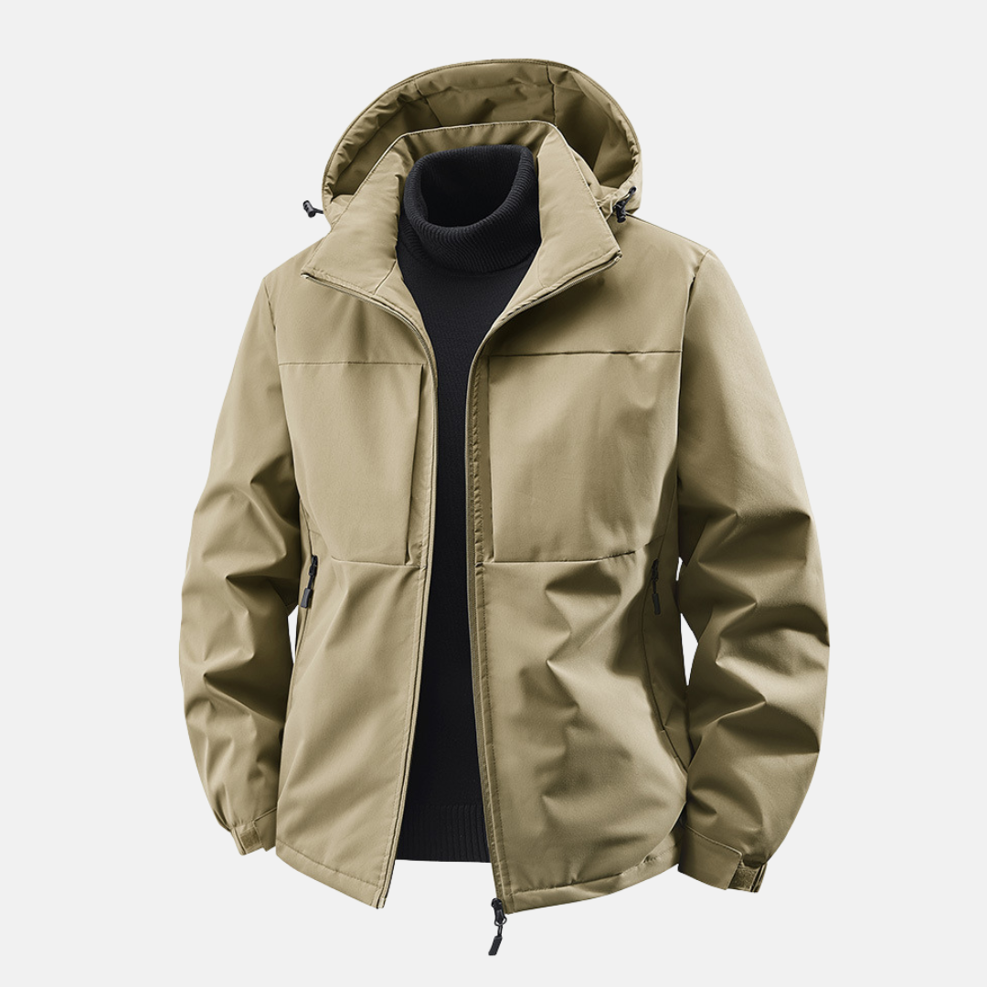 Veste à Capuche Homme Imperméable Au Vent Coupe Décontractée Zip Devant Avec Poches Nordisk Flair