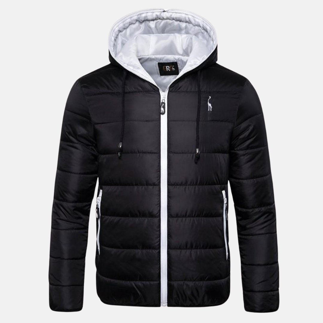 Doudoune Matelassée Homme À Capuche Coupe Regular Imperméable Poches Zippées Par Amawinc
