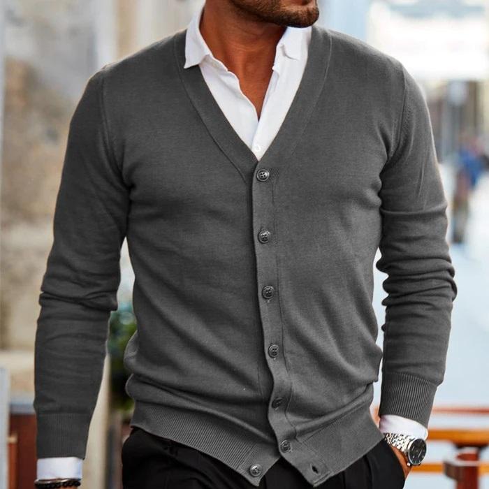 Cardigan Tricoté Moderne D'Inspiration Nordique Pour Homme Par Amawinc Confort Polyvalent Automne