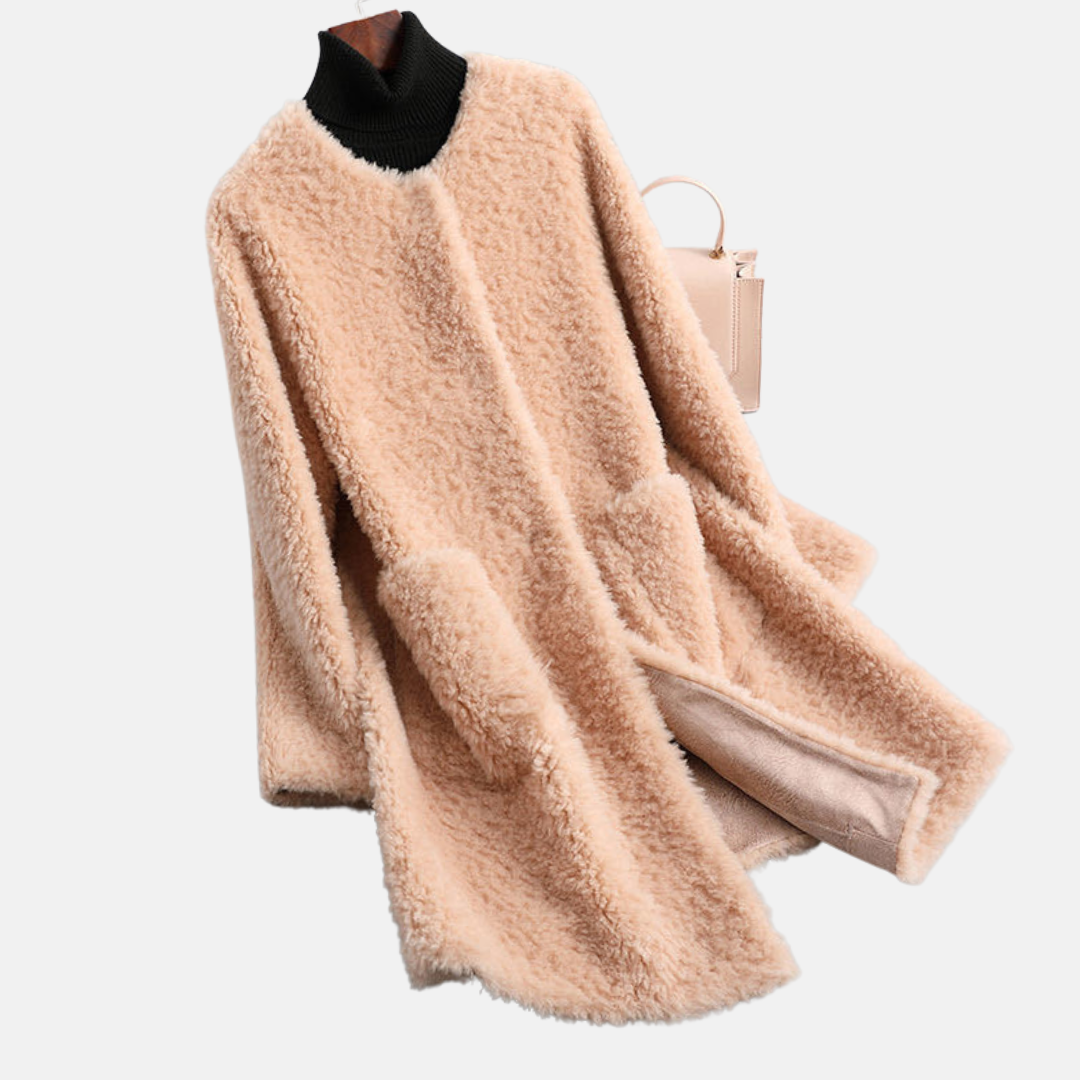 Manteau Femme En Fausse Fourrure À Mi Cuisses Ouvert Devant Pour Élégance Intemporelle