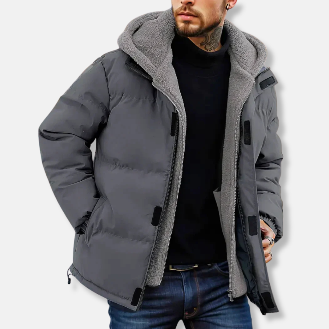 Nordisk Flair Doudoune Homme Matelassée Capuche Doublure Polaire Résistante À L Eau Coupe Regular