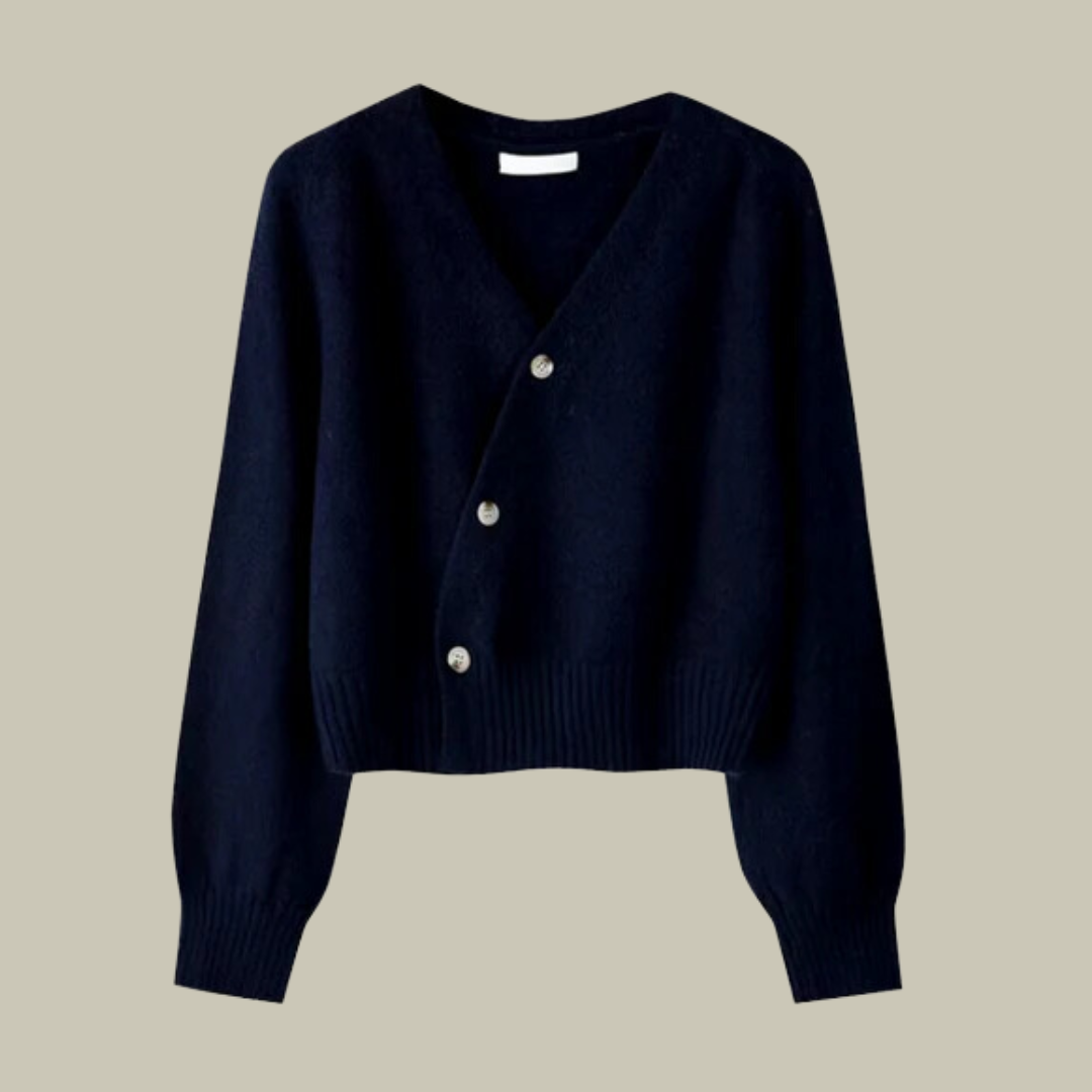 Harper Pull Femme Mérino et Laine Col en V Avec Boutons Croisés Élégance Confort Pour L Hiver