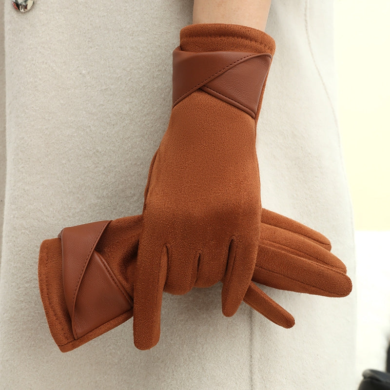 Gants Tactiles En Velours Intérieur Velouté, Extérieur Suédé Et Design Chaud Et Sophistiqué