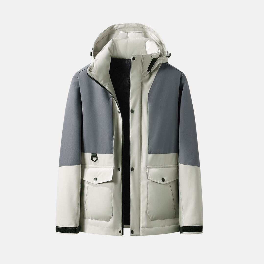 Veste À Capuche Homme Résistante Au Vent Et À L Eau Doublure Matelassée Coupe Ample Pour L Hiver Amawinc