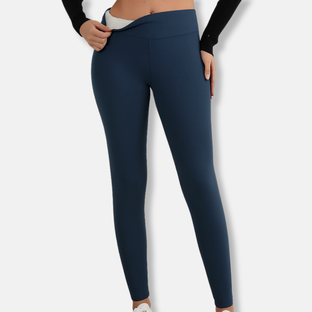 Leggings Femme Taille Haute Doublure Peluche Longueur Totale Coupe Ajustée Au Corps Nordisk Flair