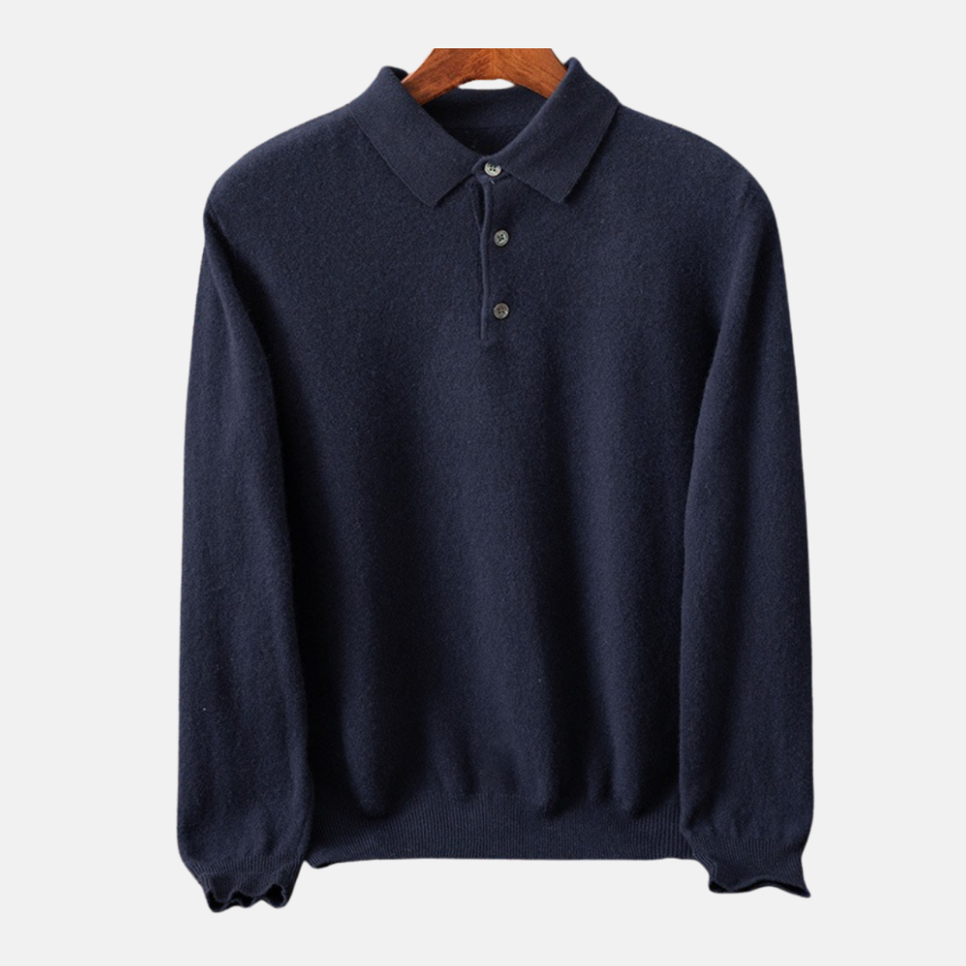 Chemise Polo Homme En Maille Fine À Manches Longues Avec Col Polo Pour Style Smart Casual Décontracté