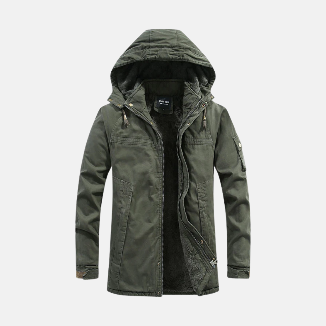 Manteau À Capuche Pour Homme Avec Doublure Sherpa Et Poches Utilitaires Fermeture Éclair Coupe Décontractée