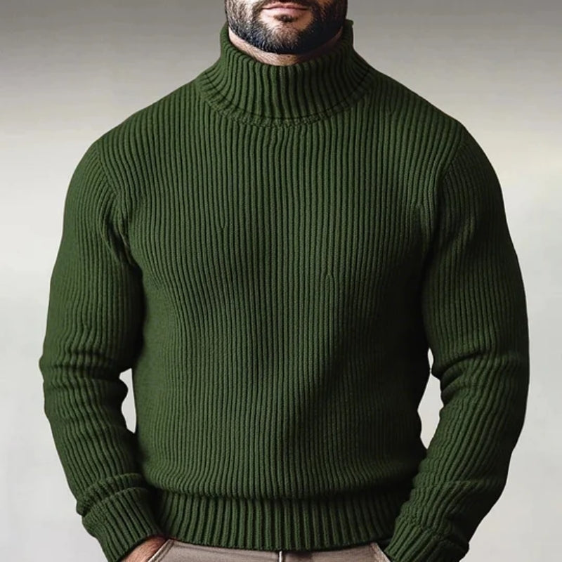 Pull Arden Row En Maille Dense À Col Montant Ajusté Pour La Superposition Polyvalente En Hiver Confortable