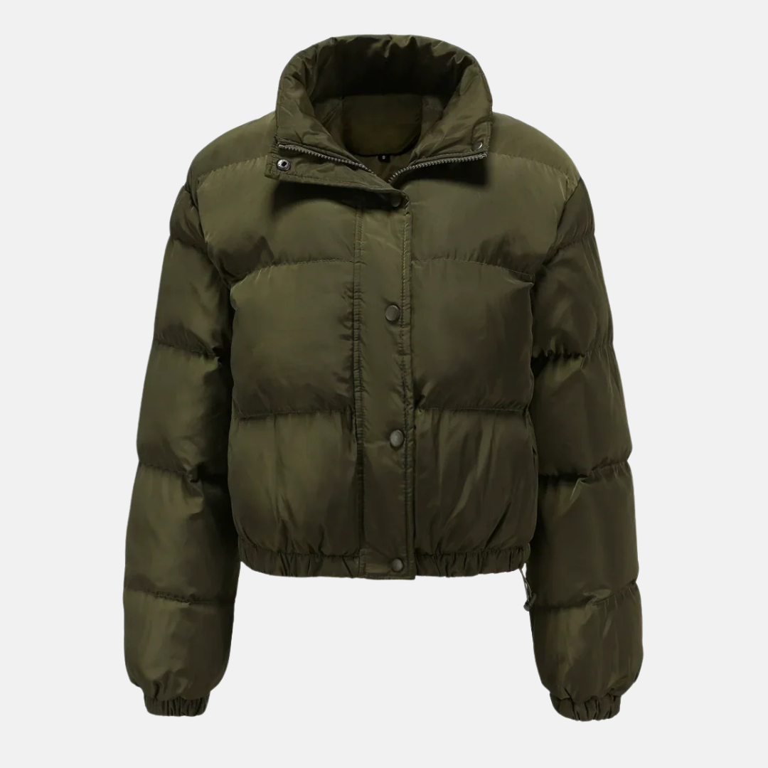 Manteau Puffer Oversize Femme Imperméable Matelassé Avec Ourlet Court Et Fermeture Par Boutons