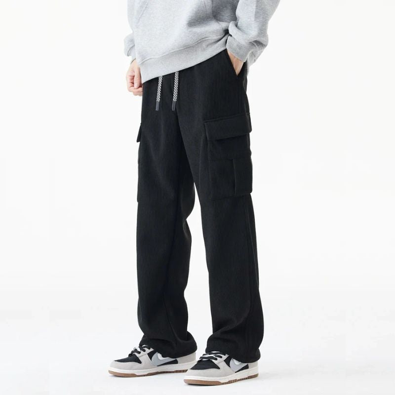 Pantalon En Velours Côtelé Beryn Avec Doublure Polaire Et Poches Multiples Pour Chaleur Durable Et Confort Décontracté