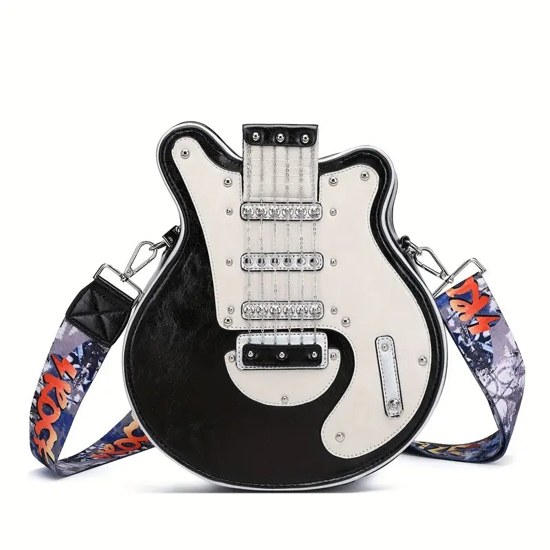 Sac D Epaule Amawinc Guitare Silhouette Avec Bandouliere Rock Et Interieur Spacieux