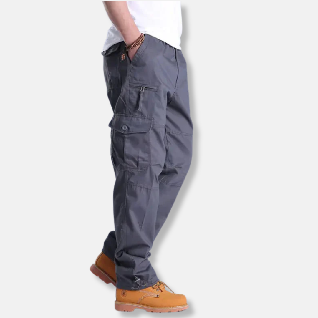 Pantalon Cargo Homme Décontracté En Mélange Coton À Poches Multiples Camouflage Jambe Droite