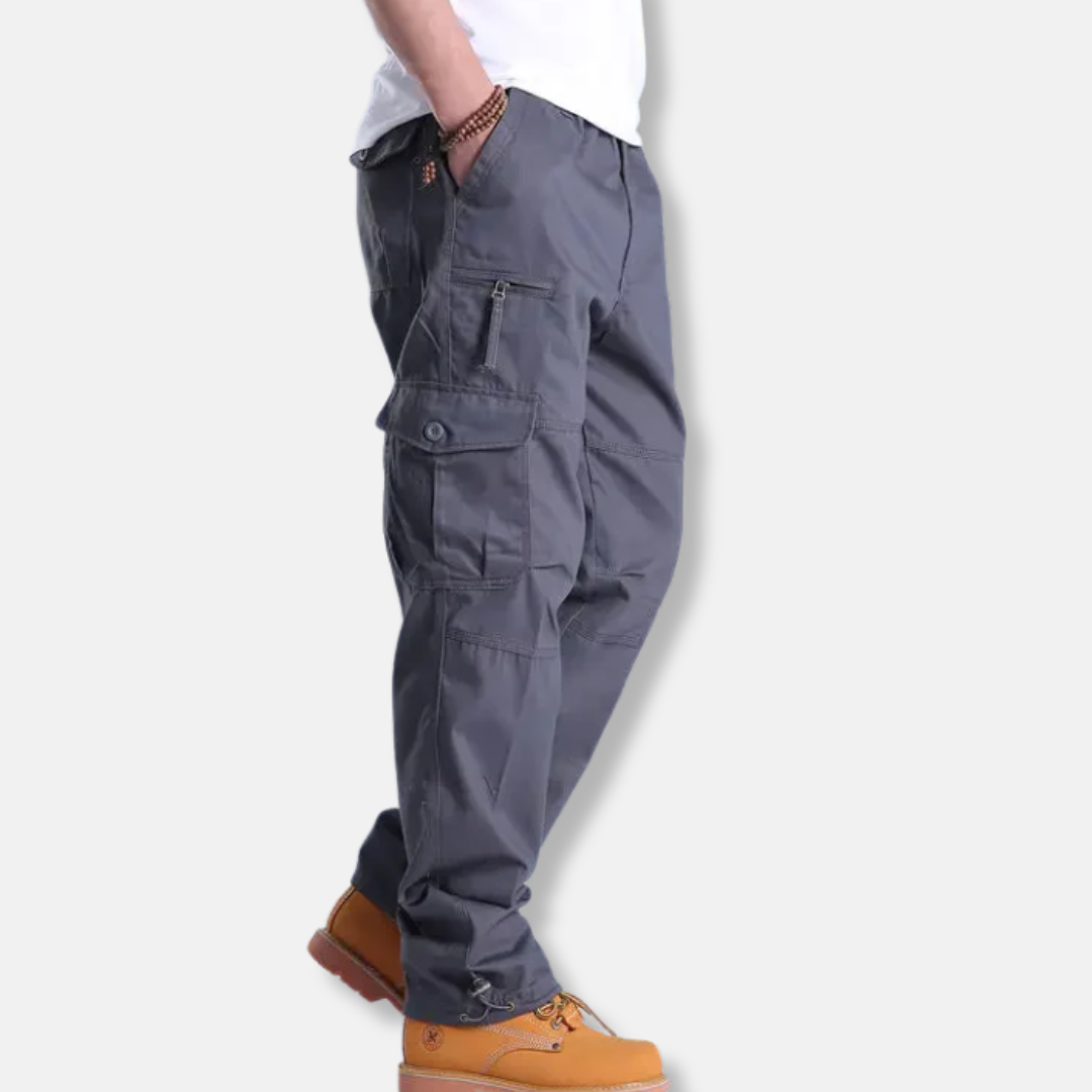 Amawinc Pantalon Cargo Homme en Mélange de Coton Imprimé Camouflage Coupe Ample Jambe Droite avec Poches Cargo