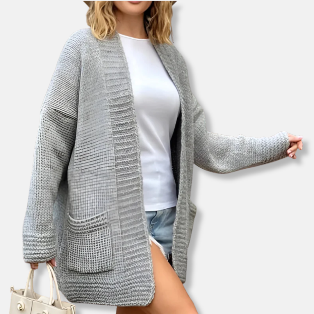 Cardigan Femme Amawinc En Maille Oversize Longline Ouvert Devant Pour Automne Confortable