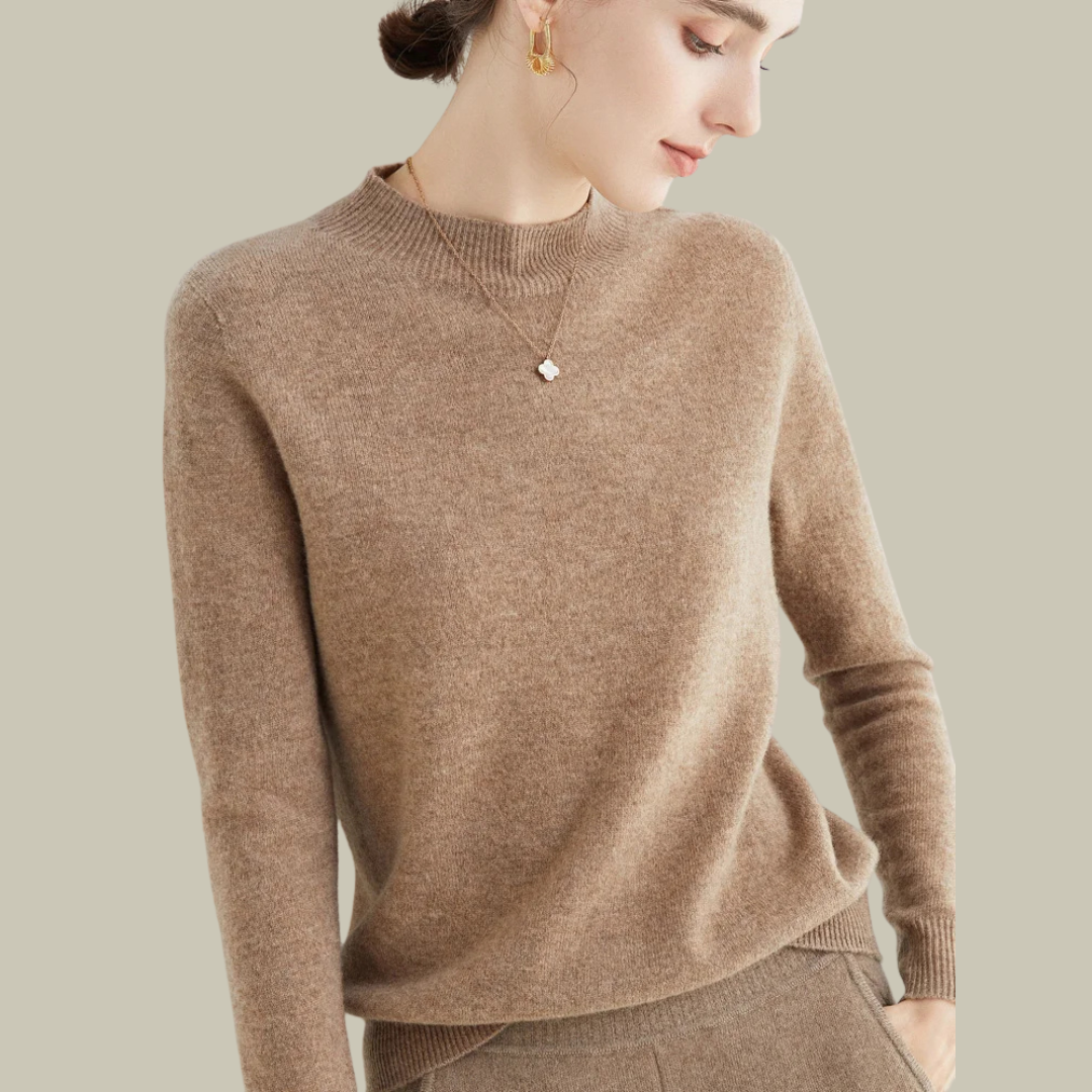 Ivy Pull Femme Col Haut Ajusté En Laine Mérinos Premium Pour Bureau Et Week End Chic