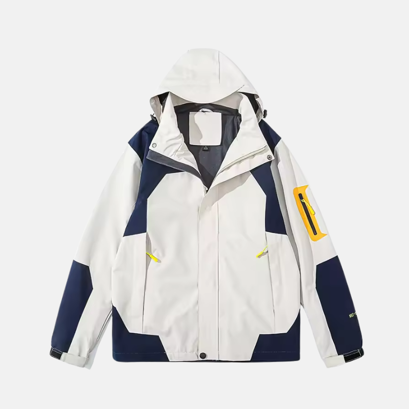Veste Homme De Plein Air Imperméable Au Vent Résistante À L Eau Capuche Ajustable Poches Zippées Coupe Regular