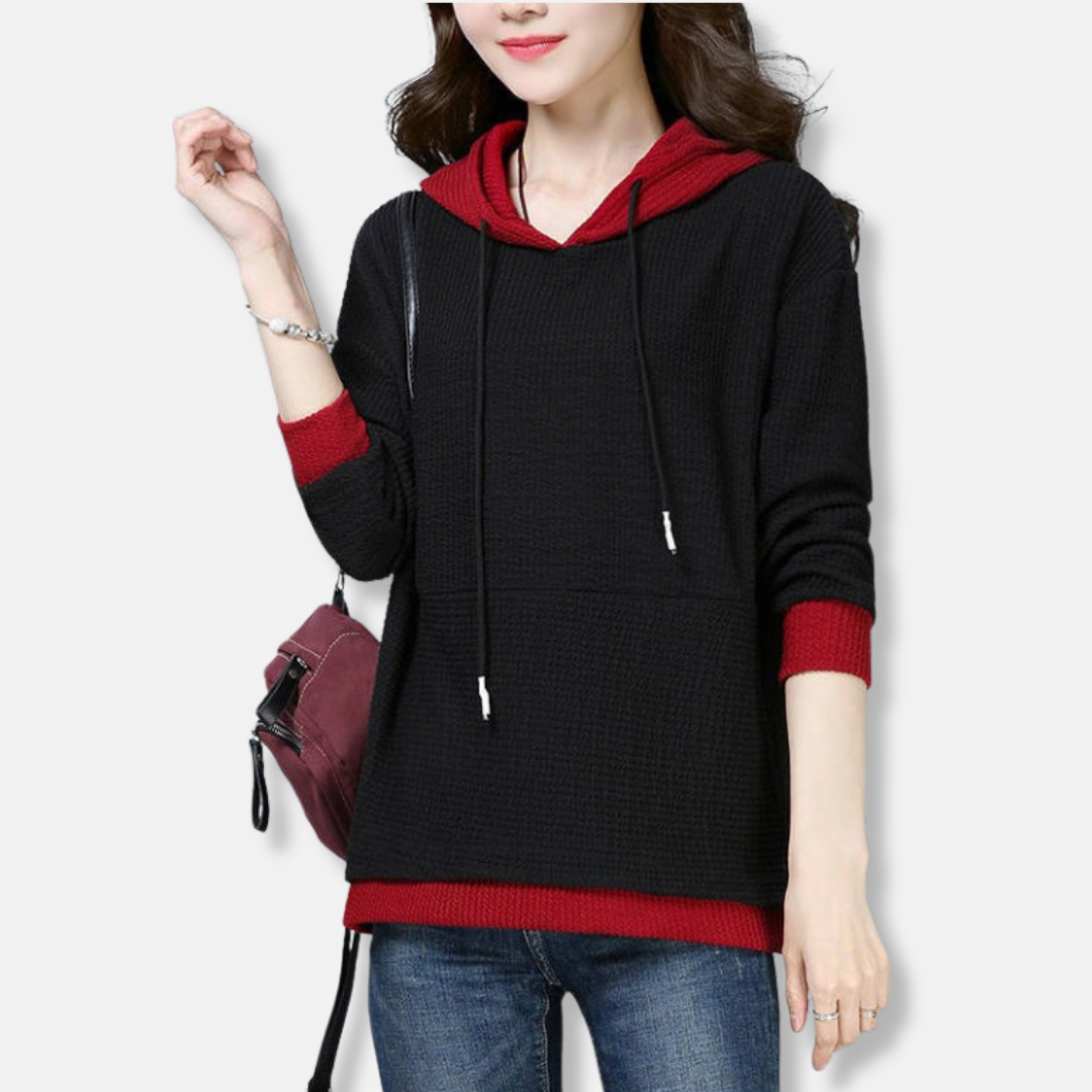 Sweat À Capuche Pour Femme En Maille Coupe Ample Longueur Tunique Capuche Ajustable