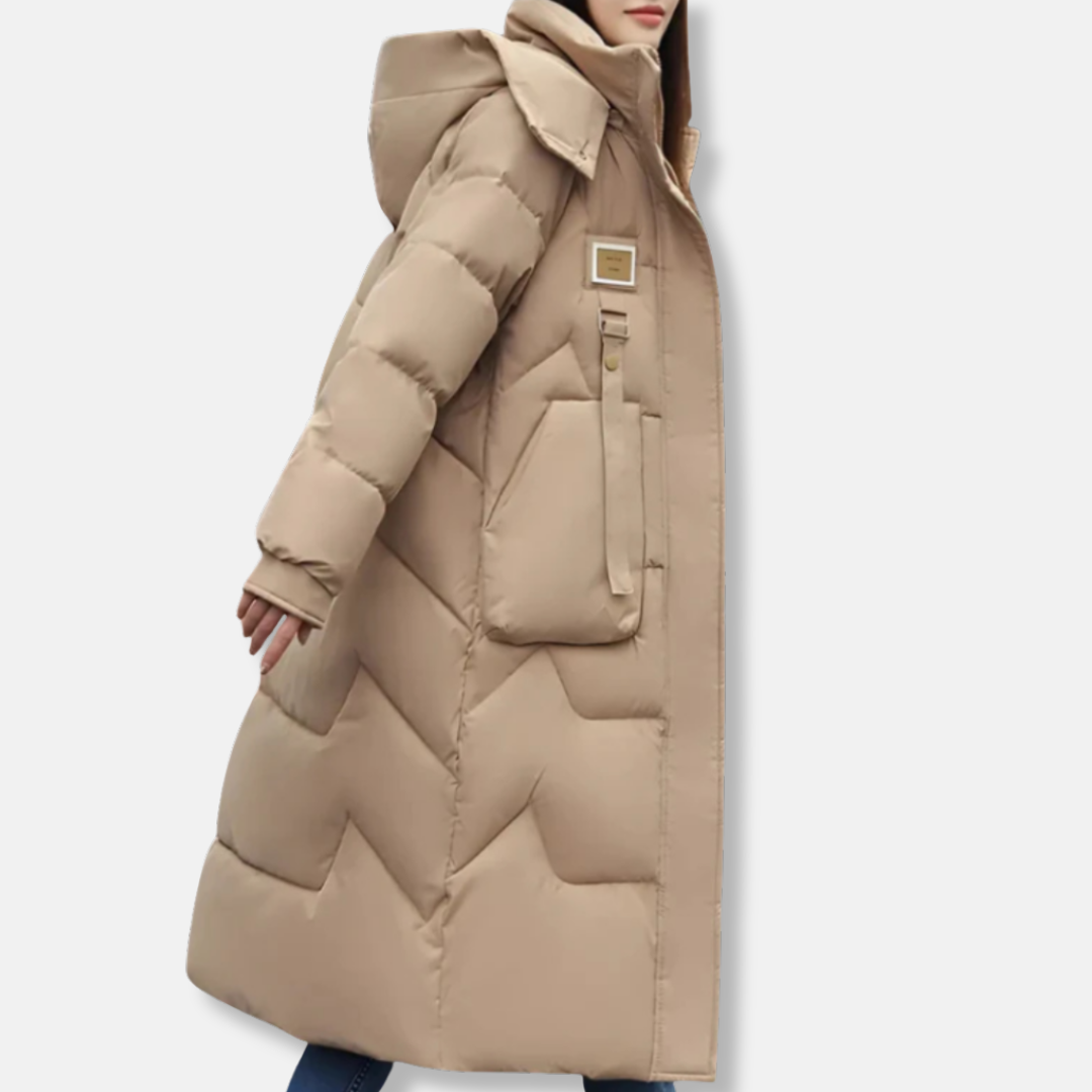 Trench Femme Matelassé Isolant Oversize Avec Capuche Et Col Haut Veste Chaude Pour Automne