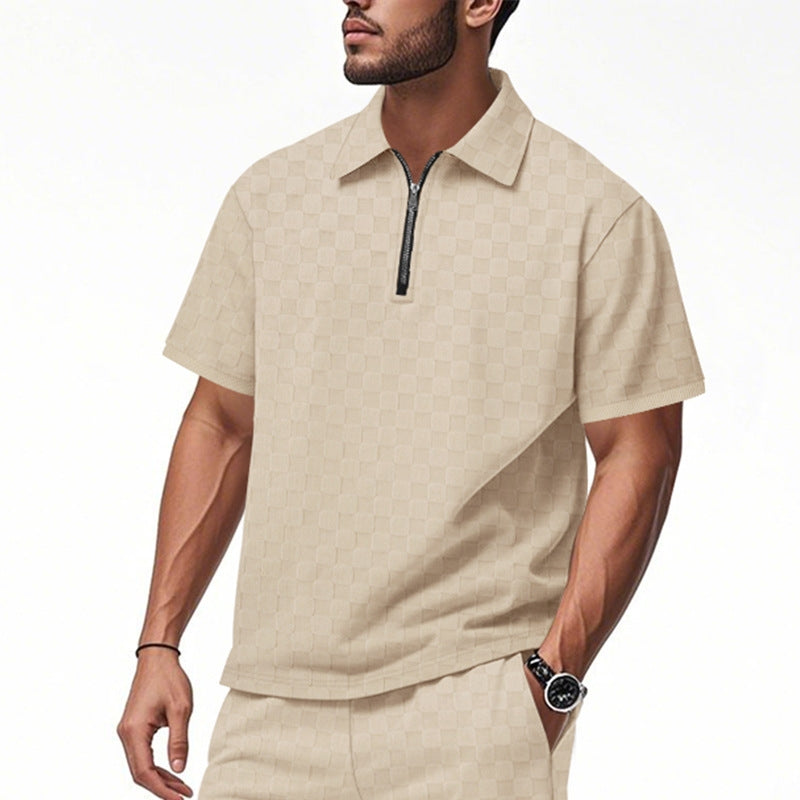 Ensemble Deux Pièces Brixton Code Polo Zip Col Zippé Et Short Tailleur Parfait Pour Été