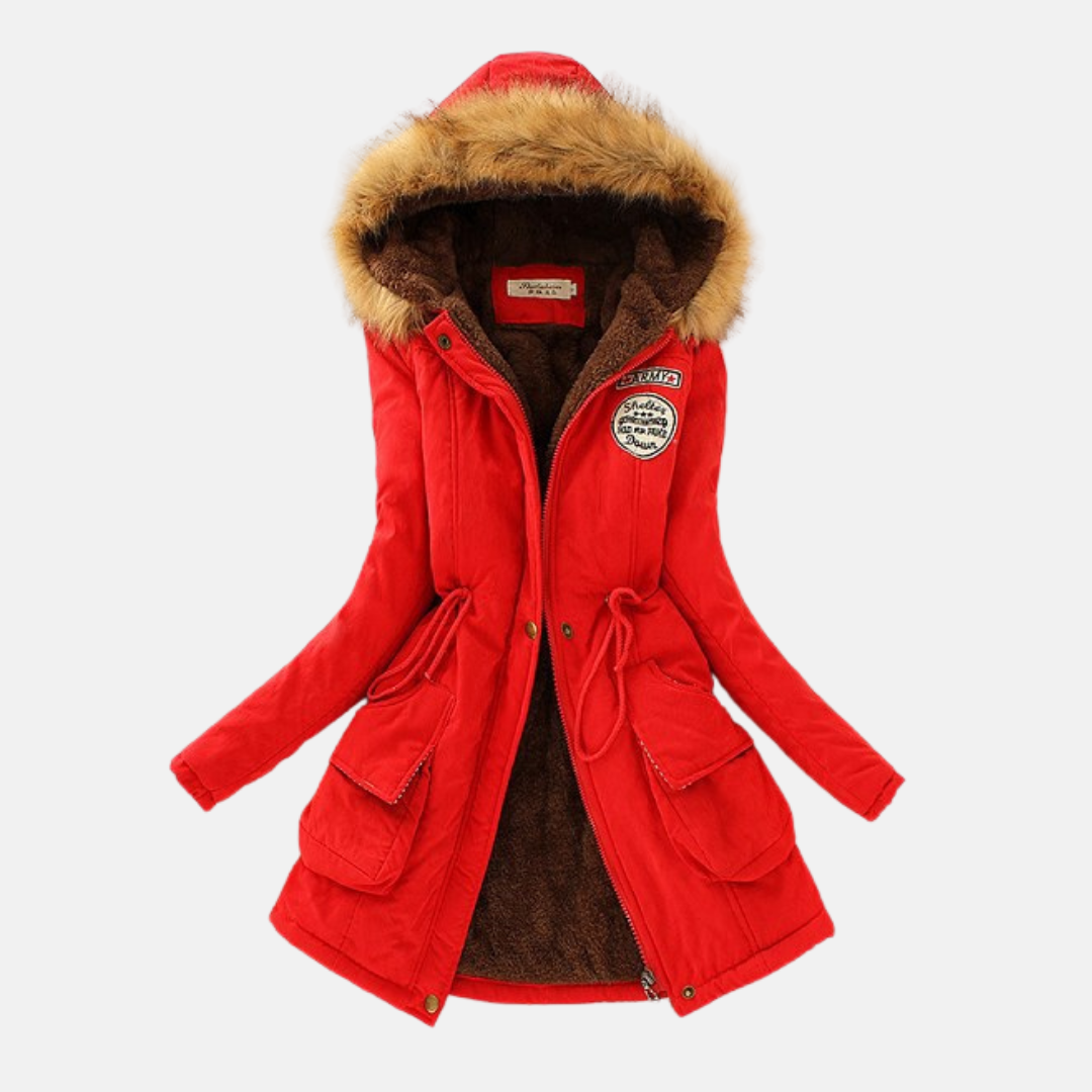 Parka Femme Avec Doublure Sherpa Capuche En Fourrure Synthétique Taille Ajustable Et Poches Pratiques
