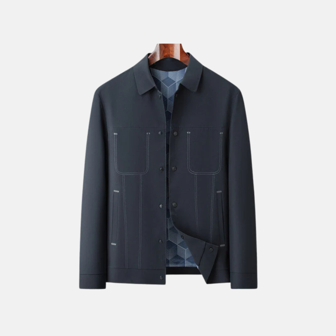 Veste Décontractée Pour Homme À Boutonnage Avant Doublure À Motifs Longueur Hanche Nordisk Flair Par Amawinc
