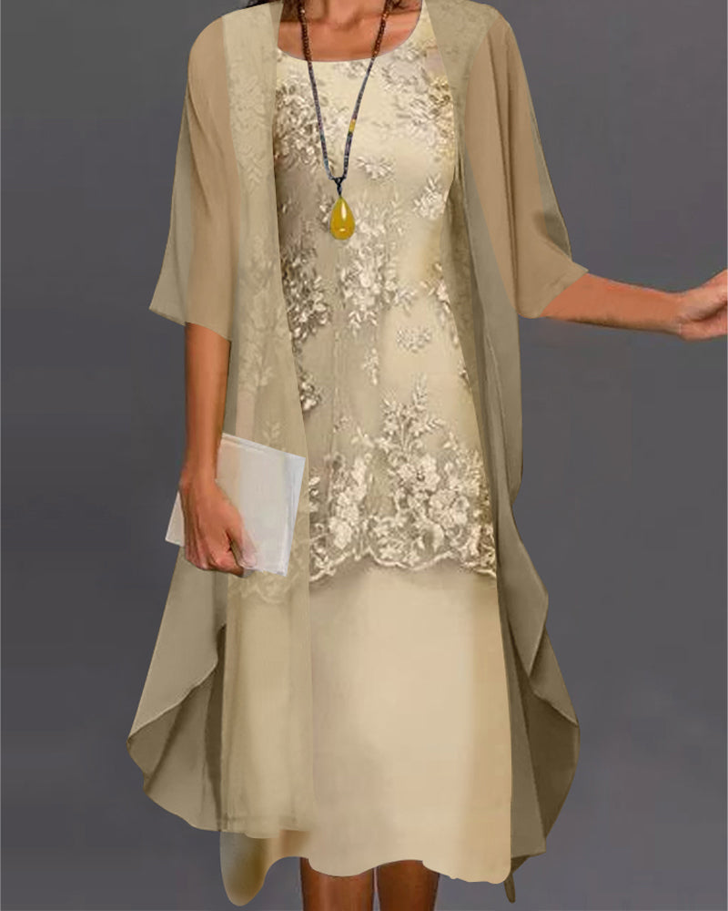 Elegantes Chiffon Zweiteiler mit raffinierten Details von Fudus