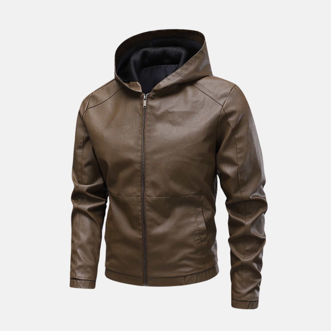 Amawinc Nordisk Flair Veste à Capuche Homme Slim Fit Design à Panneaux Fermeture Éclair Complète Bloquant Vent Poignets