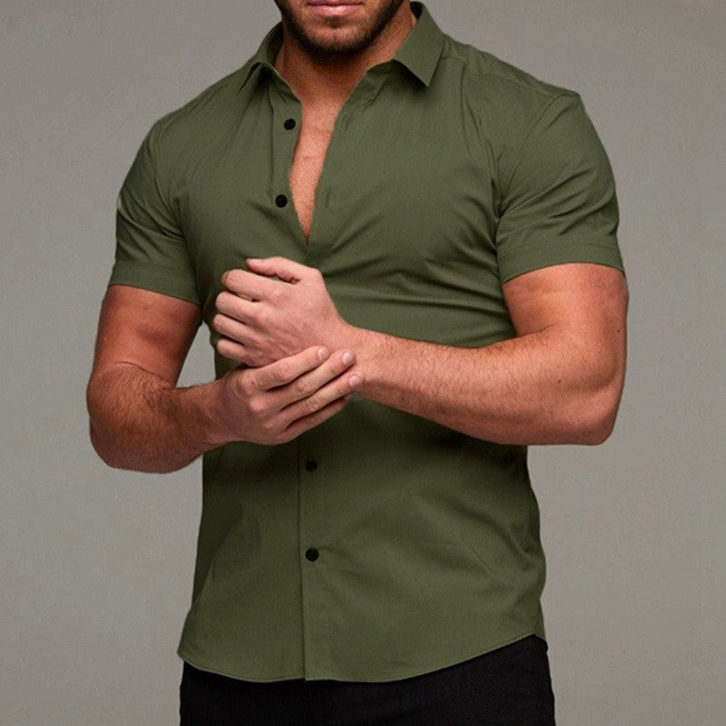 Chemise À Manches Courtes Colburn En Tissu Stretch Confortable Résistante Aux Plis Pour Homme Sportif