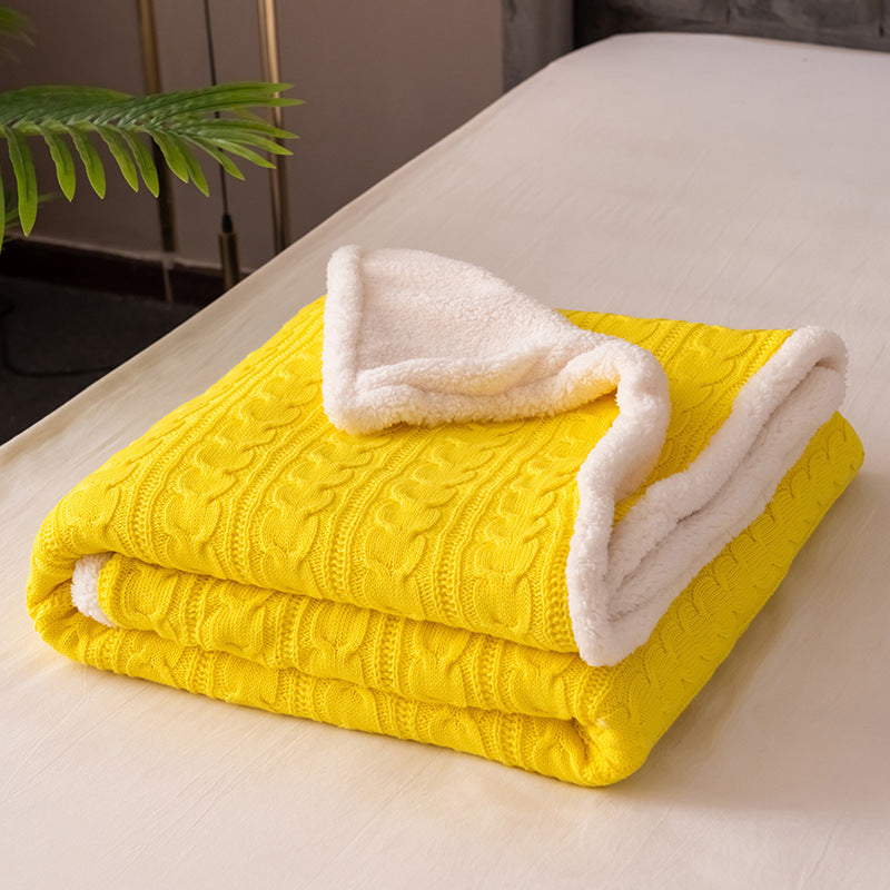 Couverture Plaid En Tricot Câble Avec Doux Sherpa Pour Les Soirées Froides Et Luxueuse Douceur