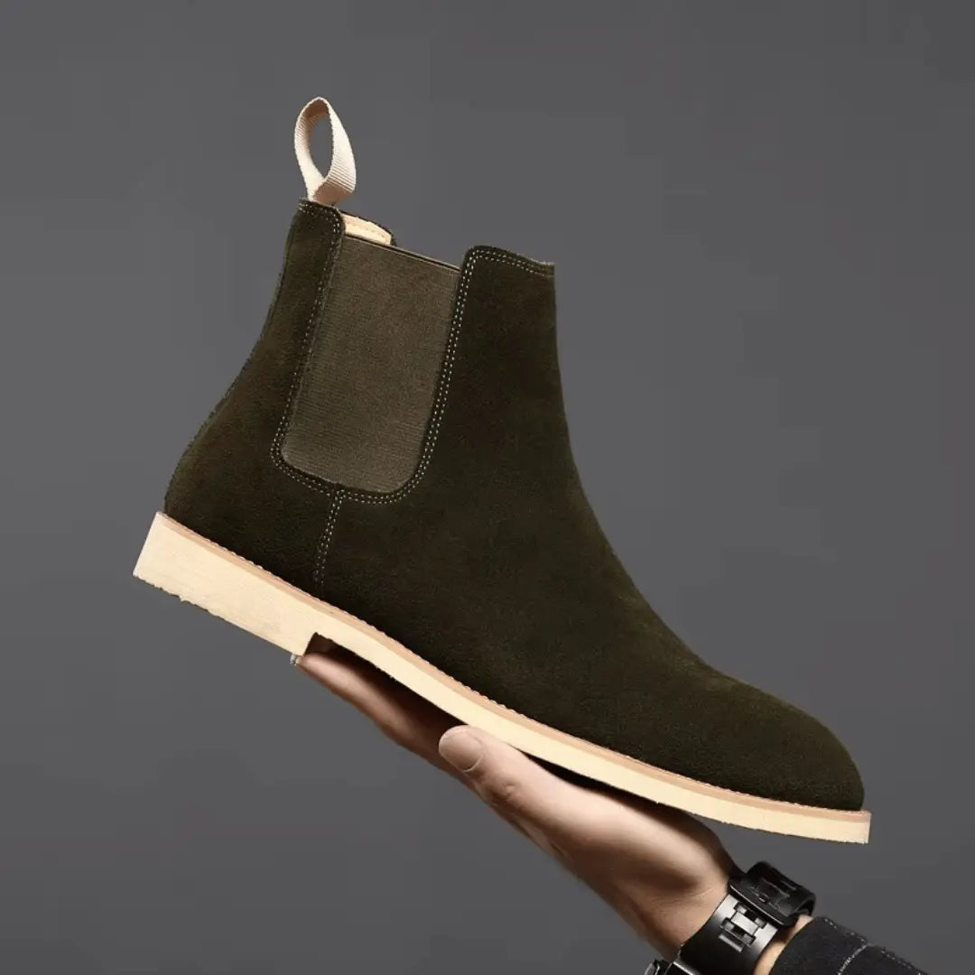 Bottes Chelsea Maxwell En Suède Vert Olive Confort Durable Pour Toutes Occasions