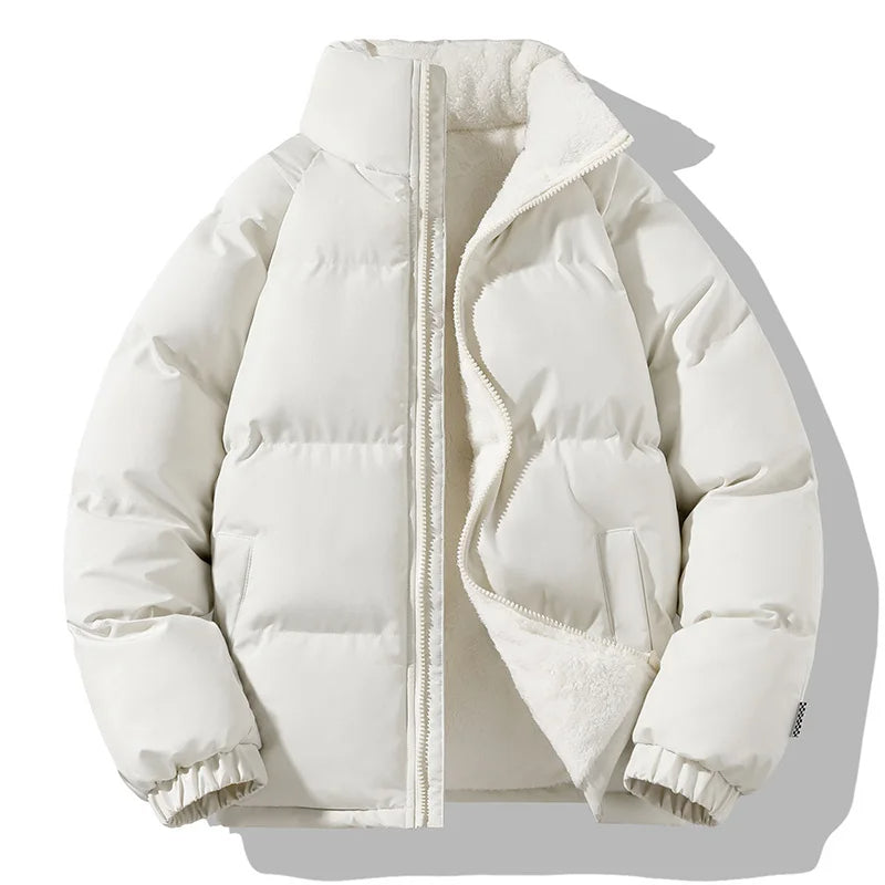 Fleece-lined Puffer Jacket with Alpine Design