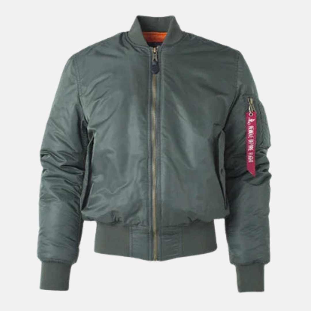 Veste Bomber Homme Coupe Décontractée Tissu Résistant Au Vent Poches Ourlet Côtelé Flair Nordique Amawinc