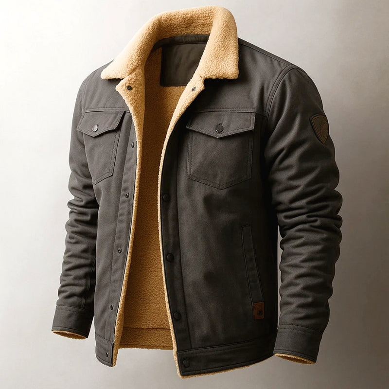 Veste Iron Ridge Coupe Vent En Coton Avec Doublure Sherpa Chaude Et Poches Multiples Pour Ville Et Aventure