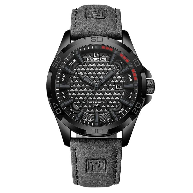 Montre Orbinum NF Mouvement Quartz Calendrier Batterie Longue Durée Étanche 3ATM Bracelet Cuir Verre Minéral