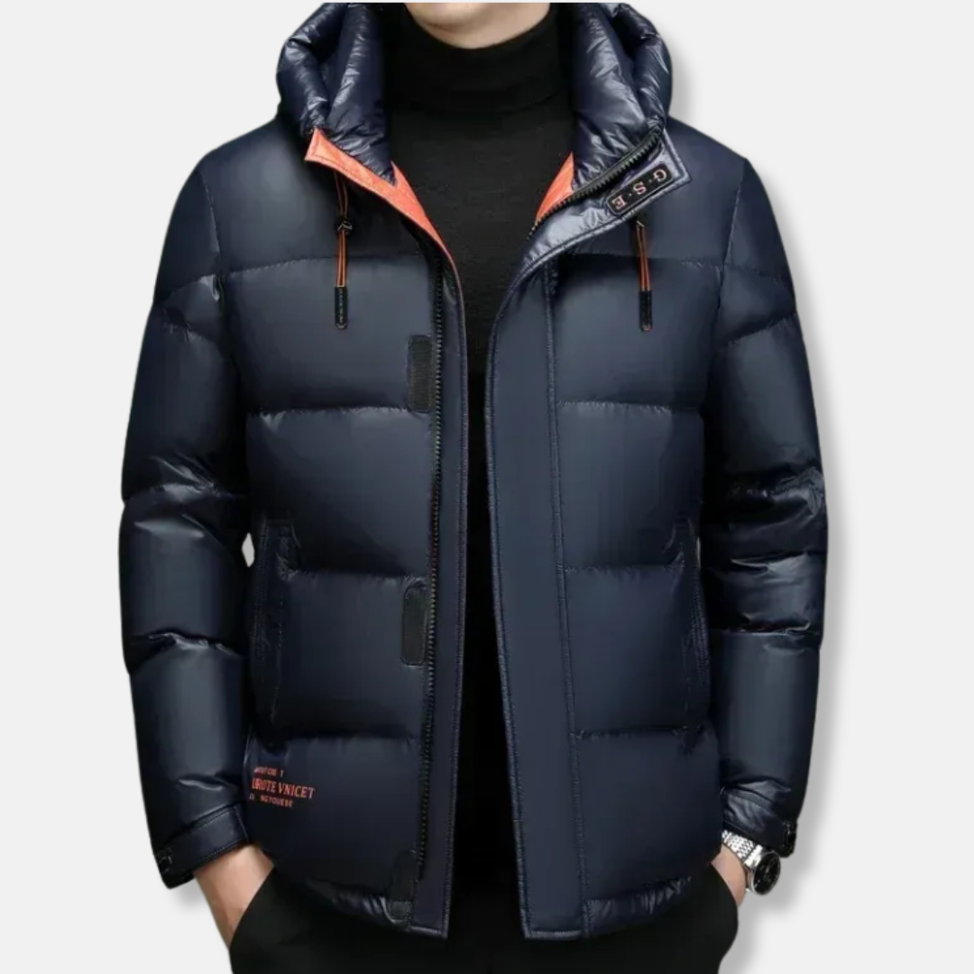 Veste Matelassée Homme Capuche Coupe Résistante À L Eau Avec Fermeture Éclair Boutons Nordisk Flair Manteau D Hiver