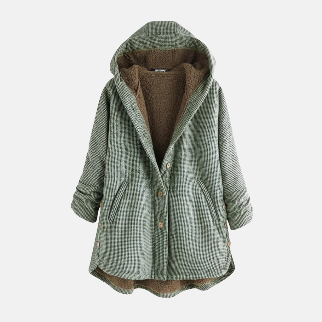 Veste Femme Oversize Doublée Polaire À Capuche Bouton Devant Longueur Tunique Confortable