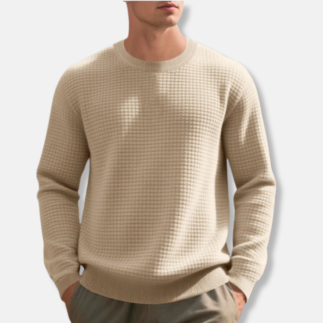 Sweatshirt Mélange De Coton Coupe Ample Col Rond Poignets Et Ourlets Côtelés Pour Tenue Décontractée