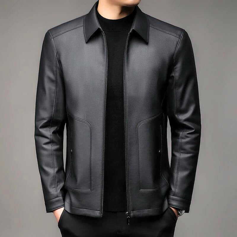 Veste En Cuir Végan Premium Avec Fermeture Éclair Pour Look Business Casual Et Durable