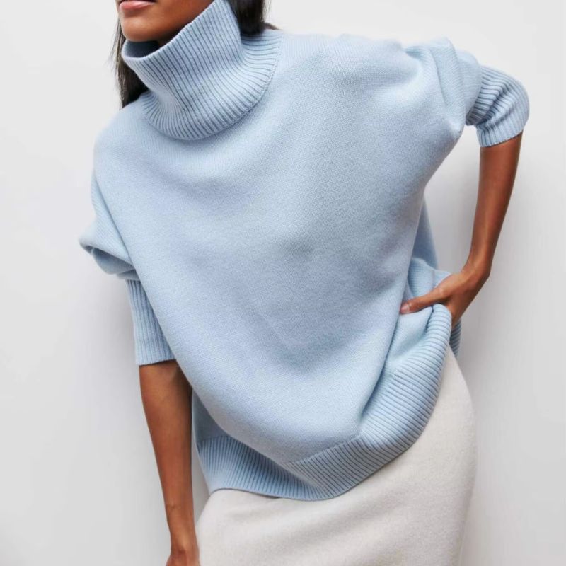 Montavi Pull En Maille Oversize Col Roulé Chaud Confortable Pour Détente Et Couches