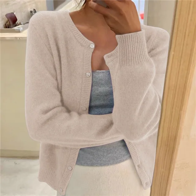 Cardigan Boutonné Pour Femmes D'Hiver À Manches Longues En Maille Décontractée Erica