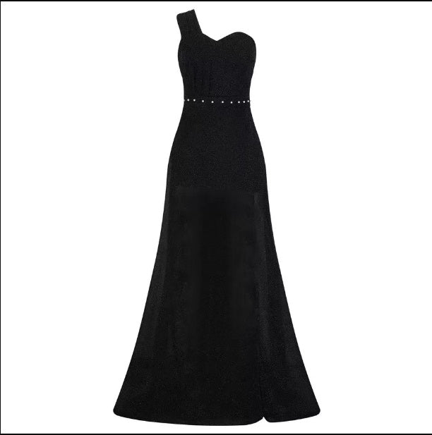 Fudus asymmetrisches ärmelloses Bronzing-Wickelkleid