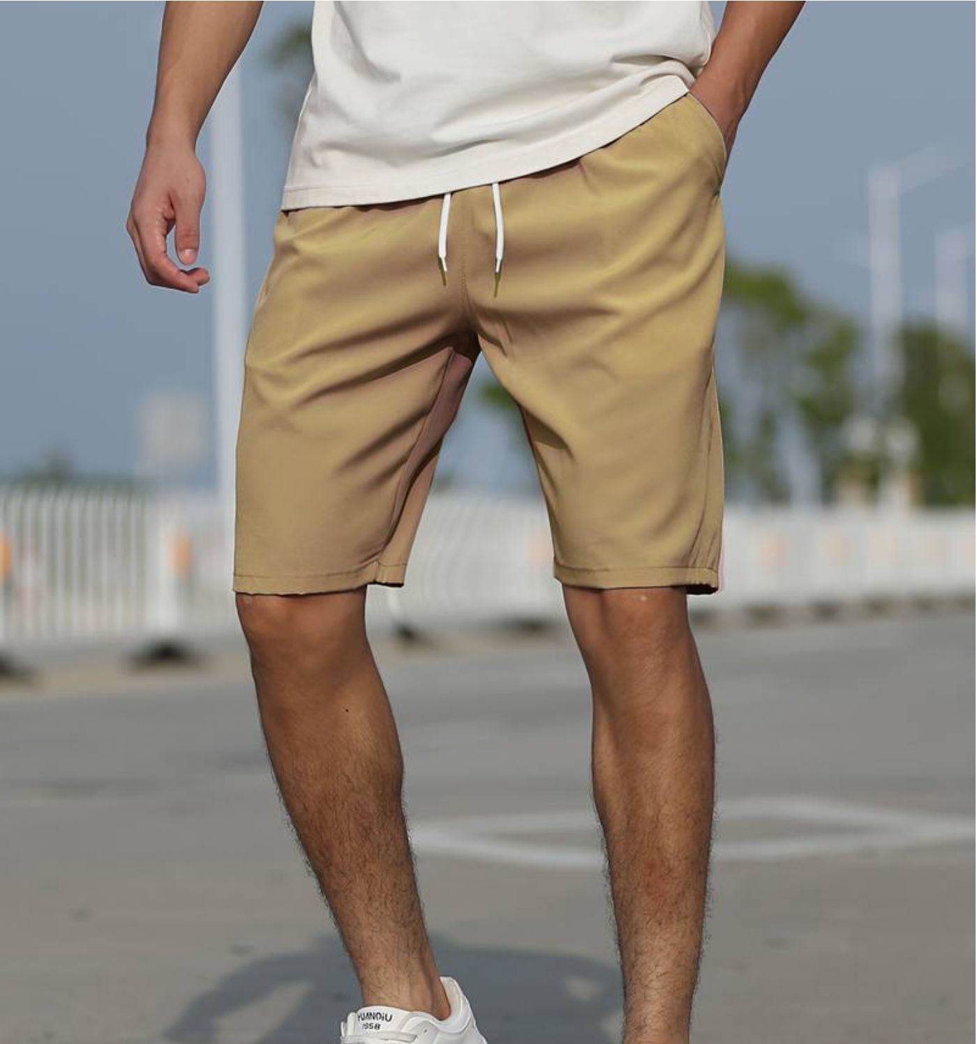 Short de Bain Homme Vert Menthe Séchage Rapide Taille Élastique Regular Fit Mi Cuisse Pour Plage et Piscine