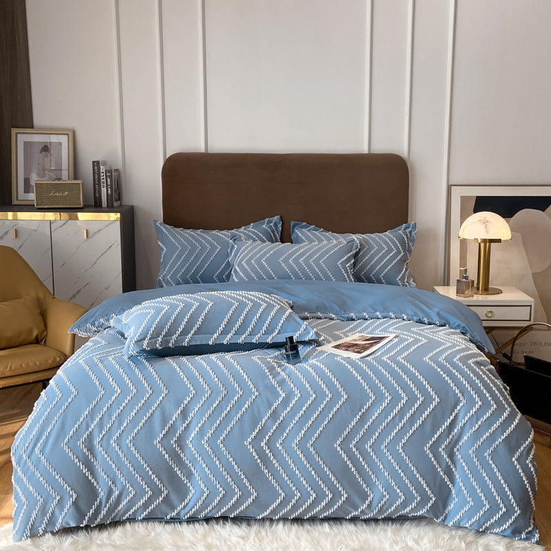 Ensemble De Literie Contemporain En Coton Tufté Pour Chambre Moderne Avec Confort Doux Et Texture Élégante