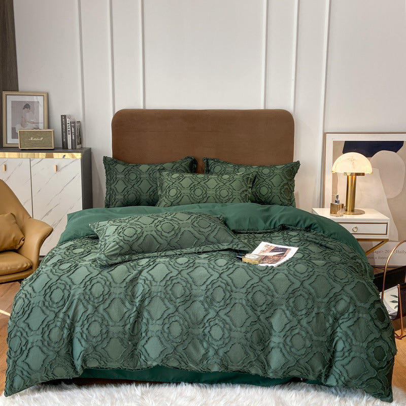 Ensemble De Literie Contemporain En Coton Tufté Pour Chambre Moderne Avec Confort Doux Et Texture Élégante