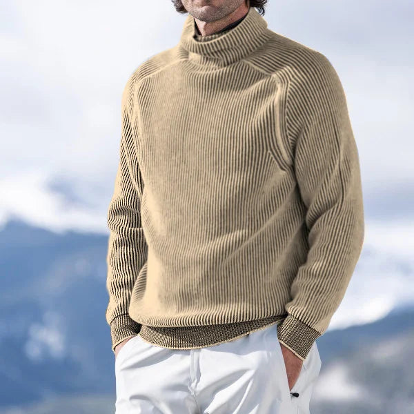 Amawinc Brandon Pull Col Roulé Hiver Décontracté Pour Homme Maille Côtes Douces Pour Superposer Chaleur et Confort