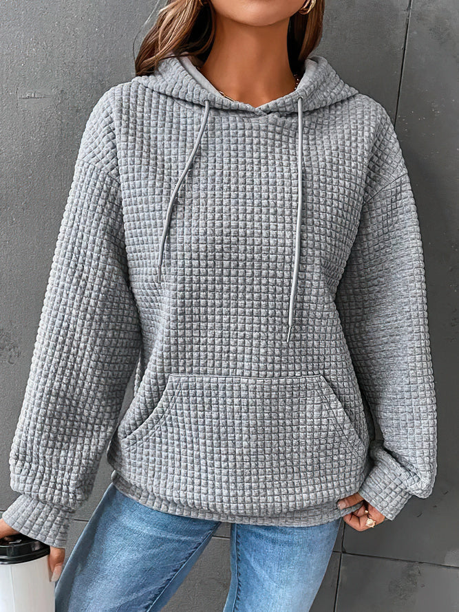 Damen-Kapuzenpullover mit Waffelstruktur von Fudus