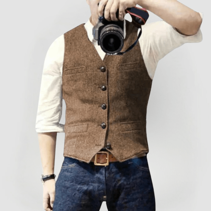 Edle Reiner Weste mit Knopfleiste