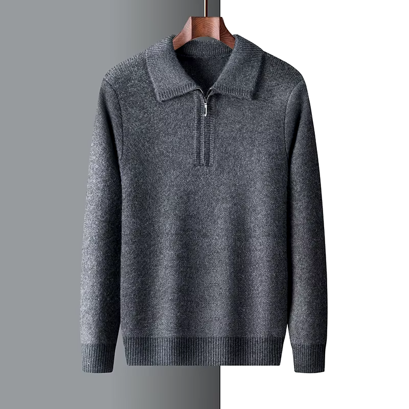 Pull Homme En Maille Douce Coupe Regular Avec Zip Court Et Col Plat Nordisk Flair Par Amawinc